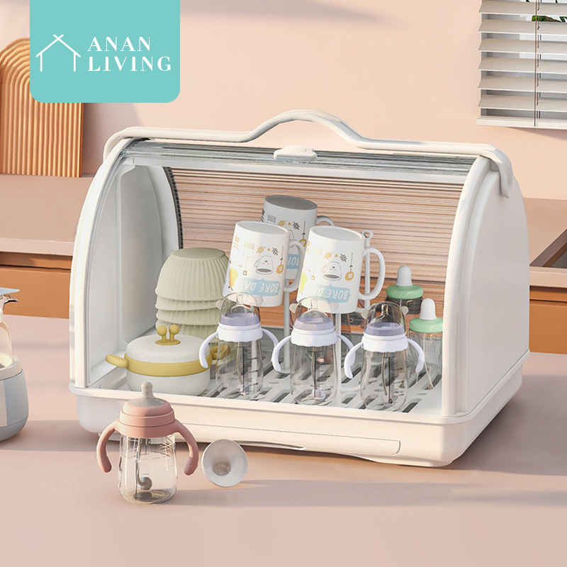 SG Stock Anan Baby Milk Bottle Storage Box Container with Drying Rack Shopee Singapore