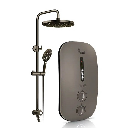 Champs Legend Instant Water Heater With Rain Shower Set (Gun Metal
