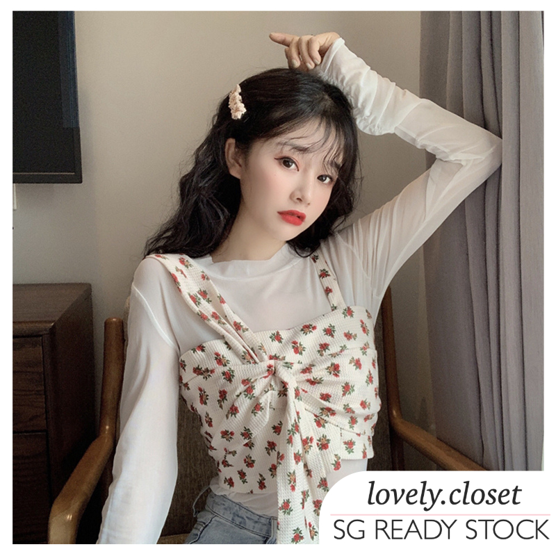 Women Clothes Floral Crop Top Ladies Blouse Women Top Cute Tops Women Blouses Shirts Korean Fashion Clothes Sweet