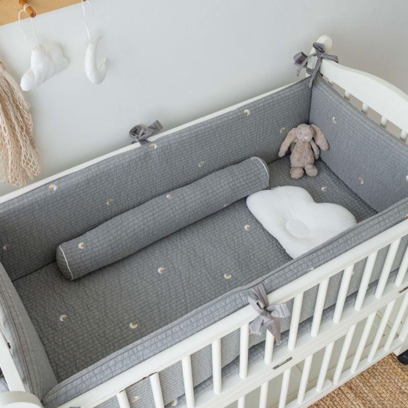 Little kBaby Baby Cot Breathable Premium Cotton Bedding Set Grey Shopee Singapore