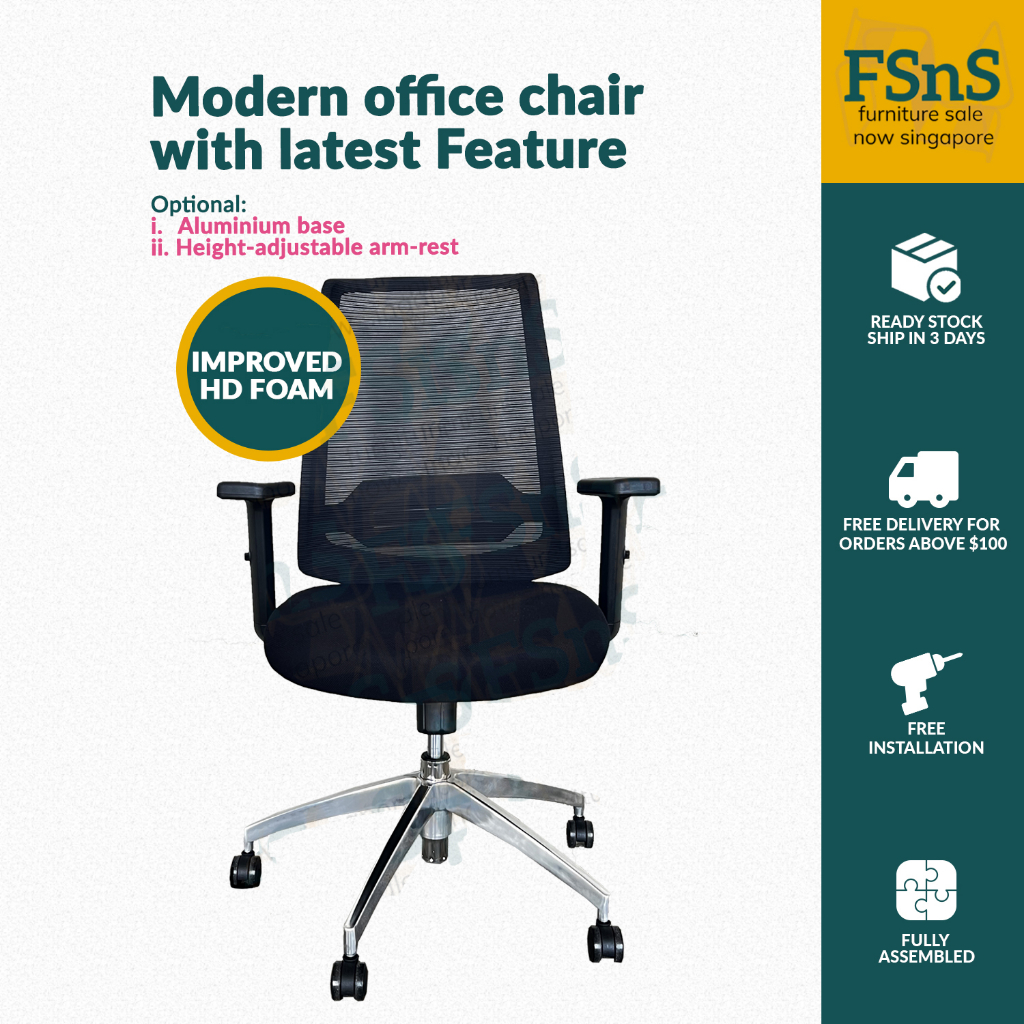 Modern office chair with latest Feature SG READY STOCK | Shopee Singapore