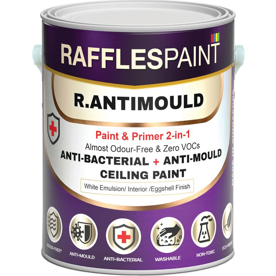 Raffles Paint 2 in 1 Odourless Primer and Antimould Paint (1L / 5L