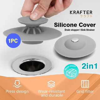 1pc Sink Stopper Silicone Bathtub Stopper, Kitchen Sink Drain Strainer, Bathroom  Drain Plug Drain Stopper, Shower Drain Sink Cover with Hair Strainer,  Laundry Sink Drain Stopper (3 colors)