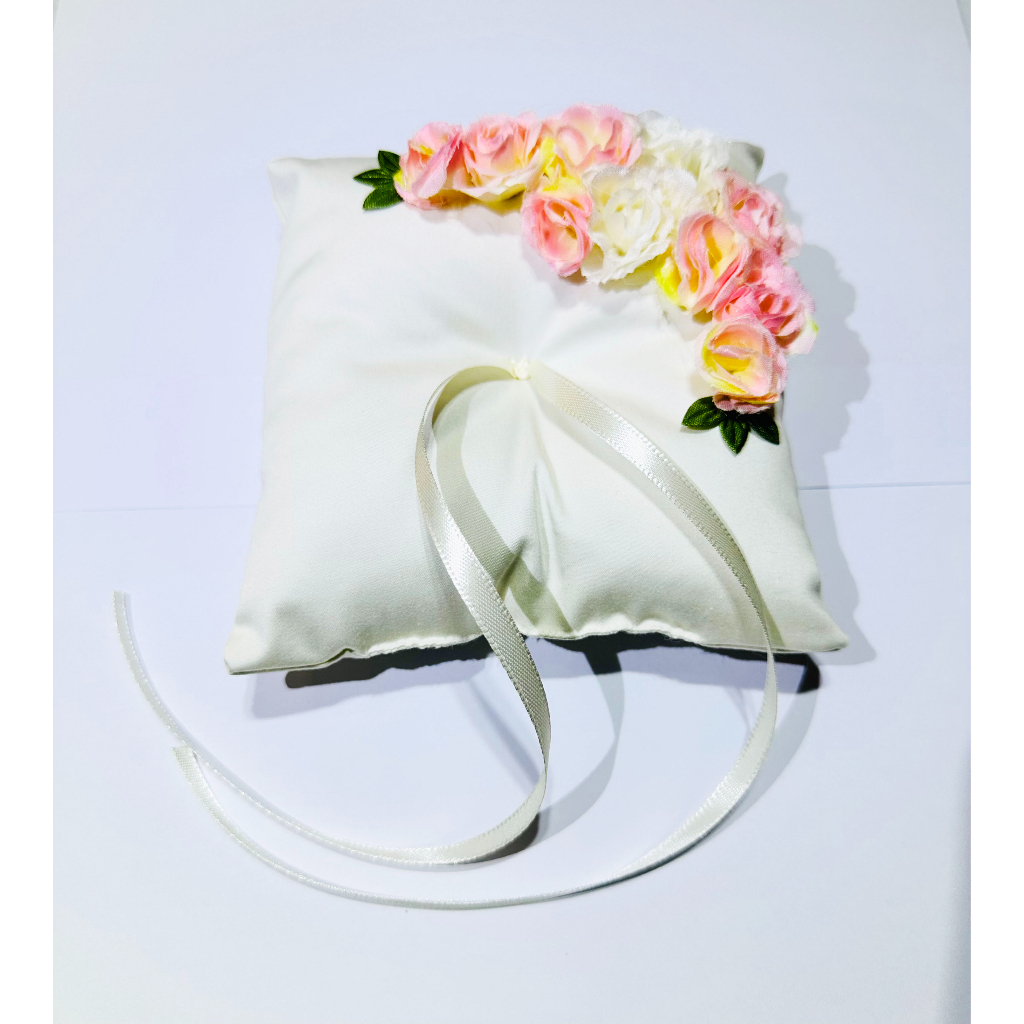 [SG Seller] Customized Wedding Ring Pillow Cushion, Floral, Roses, Lace ...
