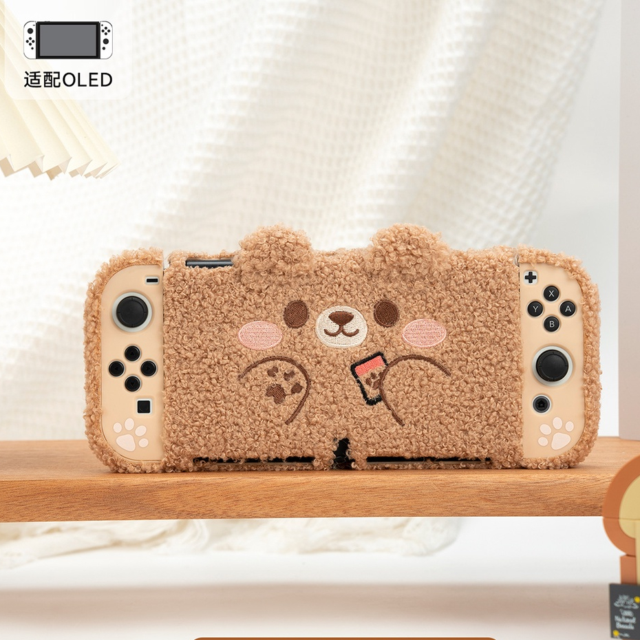 Nintendo Switch Teddy GeekShare Nintendo Switch/OLED Case New Cute Bear Plush Nintendo