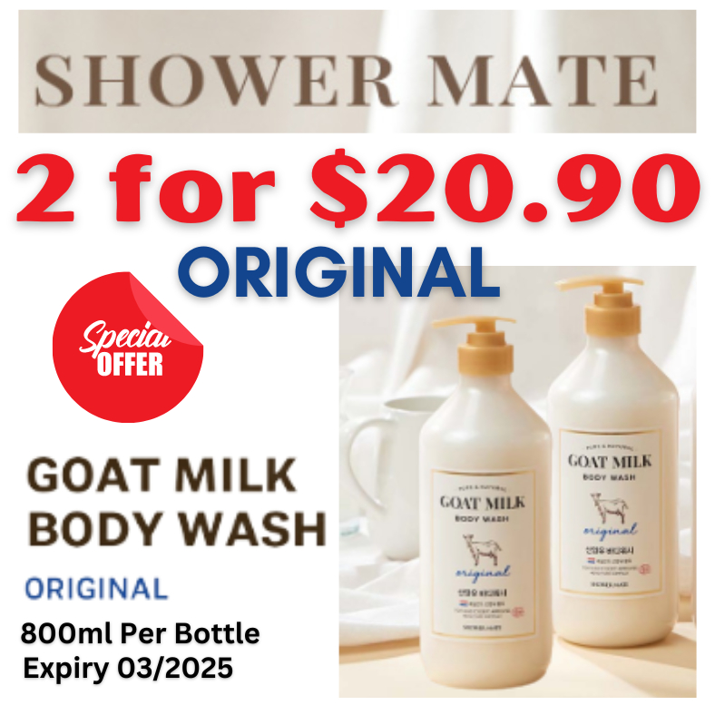ShowerMate Goat Milk Body Wash Original 800ml X Expiry Date 30.04.2026