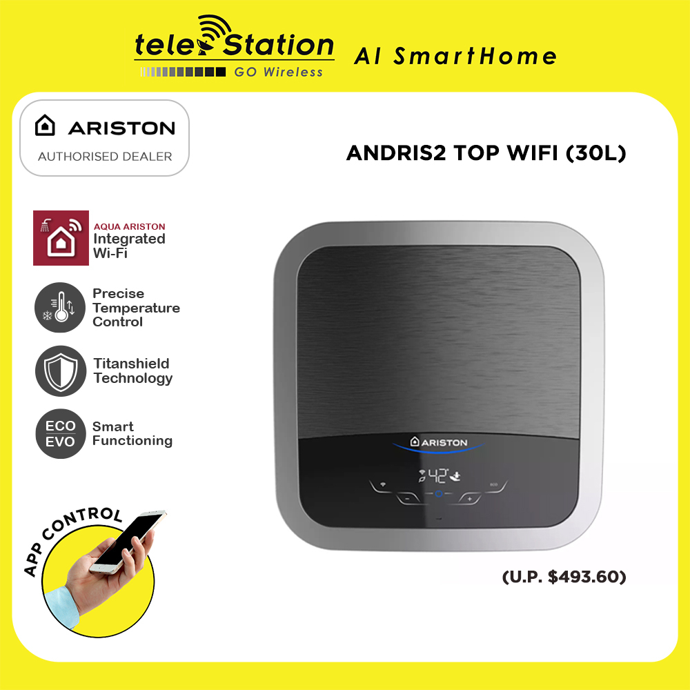 Ariston Andris2 Top (30L) Smart Water Heater (Lifetime Local Warranty