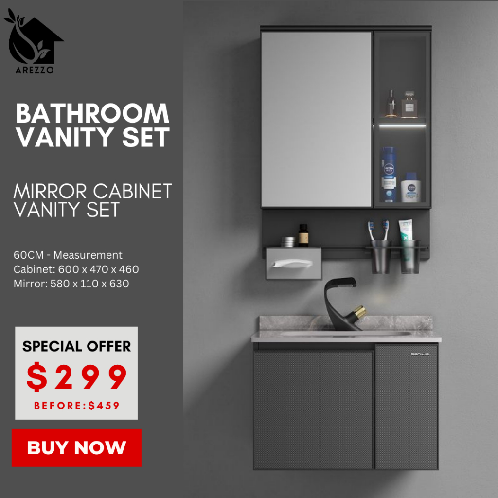 SG Stocks | 60CM Bathroom Basin Vanity Set / Bathroom Cabinet / PVC ...