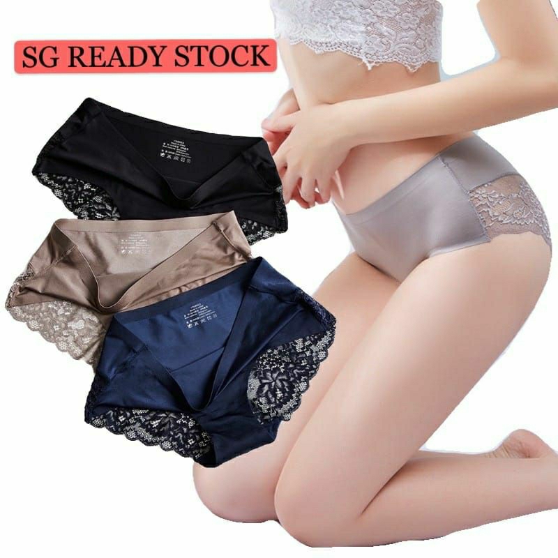 Sg Seller Ow5 Women Fashion One Piece Seamless Ice Silk Panties Shopee Singapore 5865