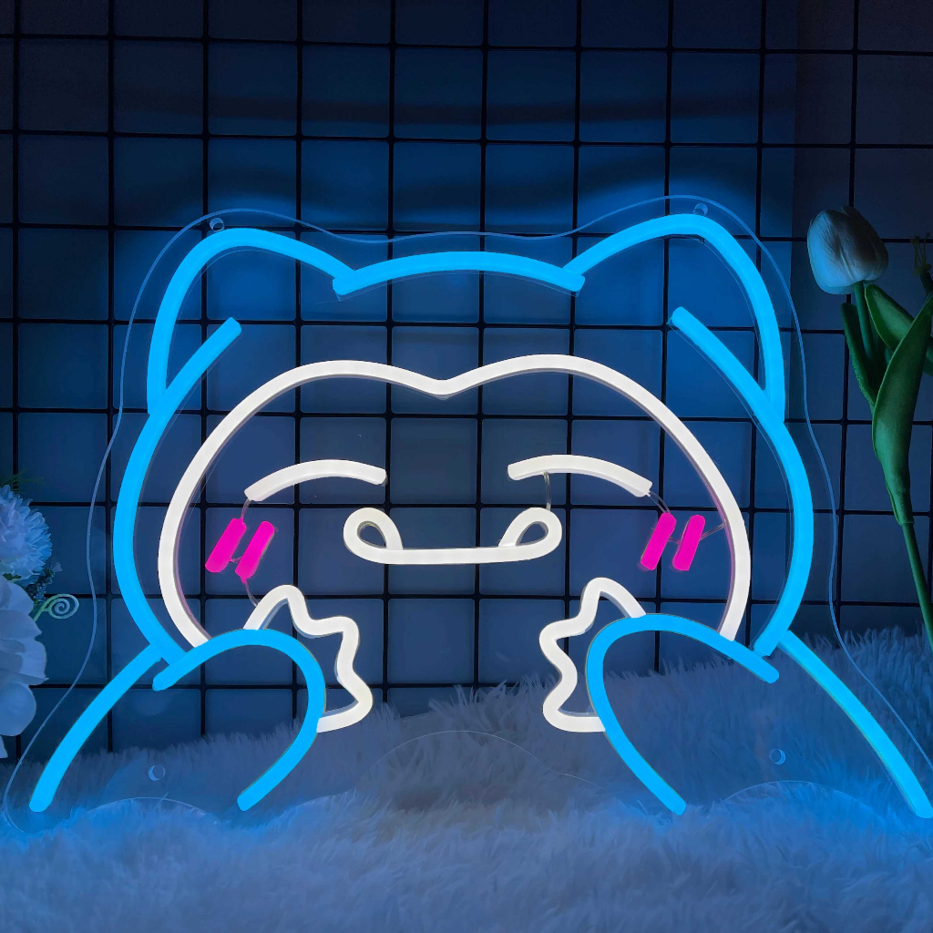 Anime Pokemon Snorlax Neon Led Wall Light Sign 