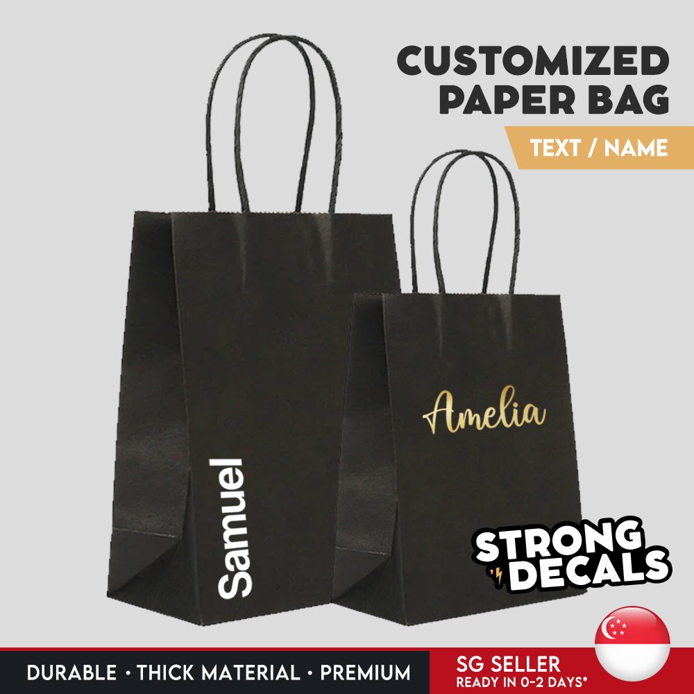 [SG Seller] Personalised Name Paper Bag Custom (1pc) Shopee Singapore