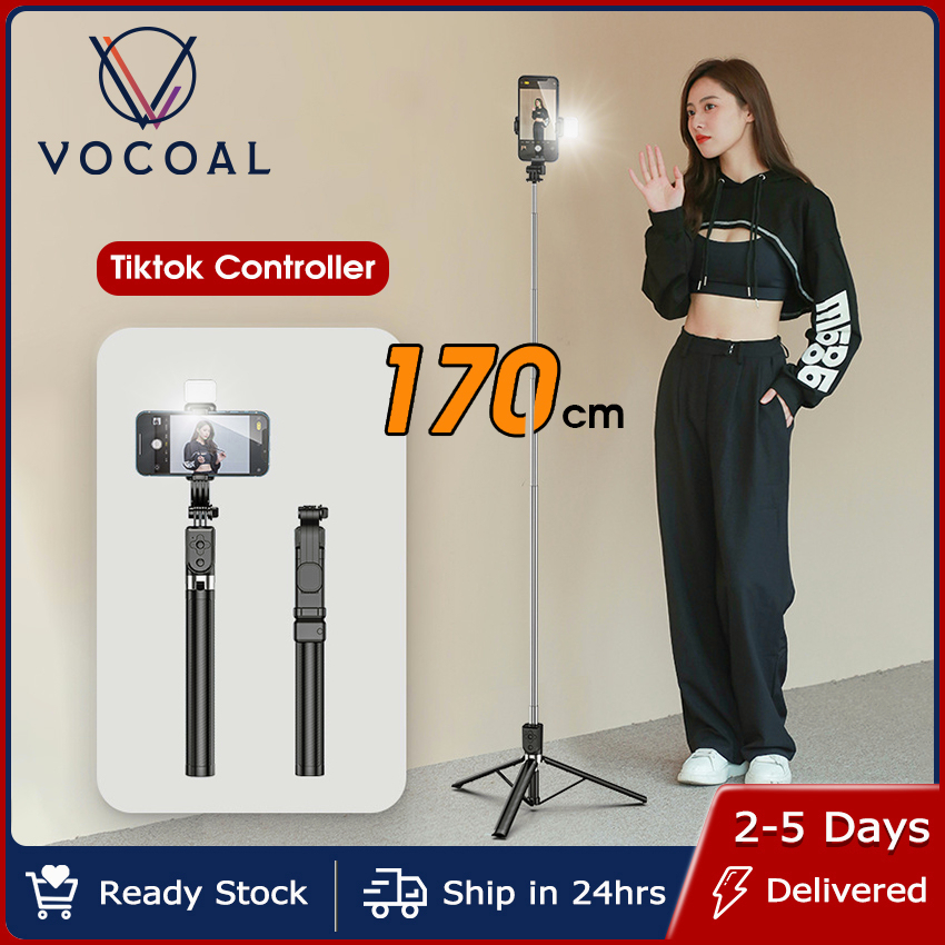 Vocoal Selfie Stick Tripod Monopod with Remote Control Bluetooth Wireless Extendable Handheld Holder Portable Stand Rotatable Selfie Stick Monopod Foldable Live Mobile Phone Bracket