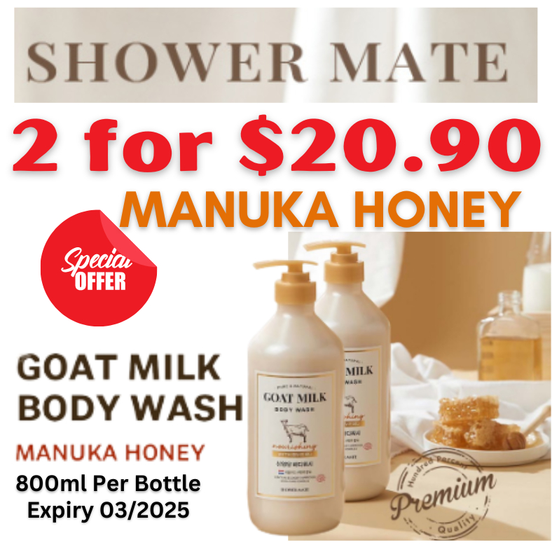 Shower mate Goat Milk Body Wash (with Manuka Honey) ingredients