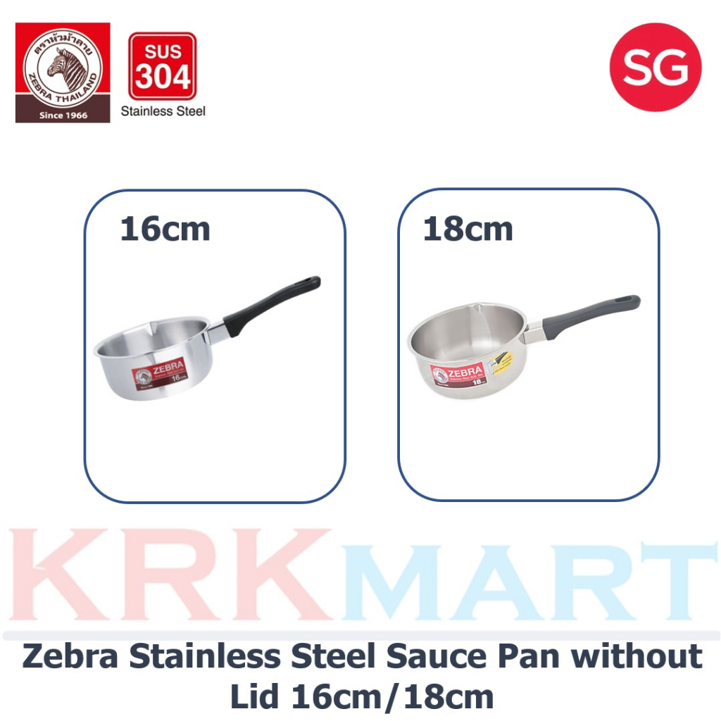 Zebra Stainless Steel Sauce Pan without Lid 16 (Bundle of 3) /18cm ...