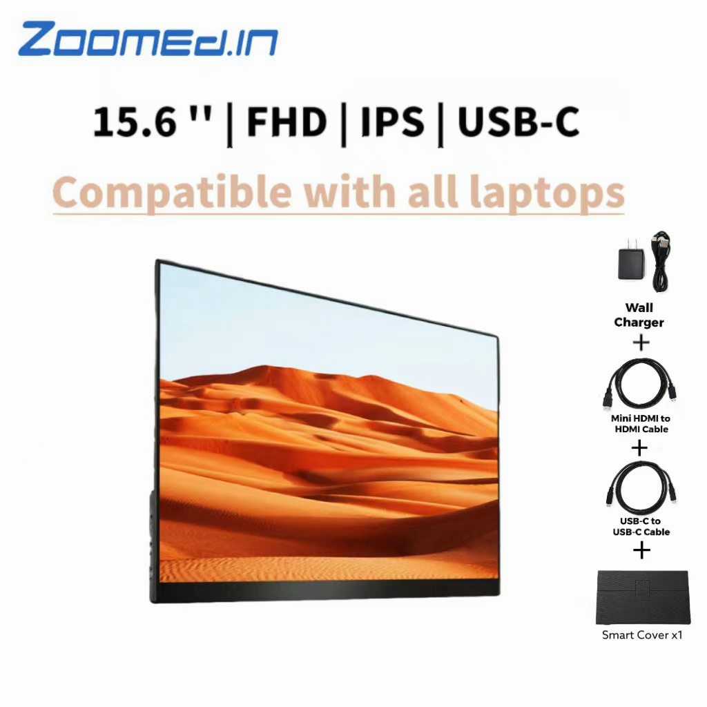Zoomed_in 15.6 inch 1080P Portable Monitor, mini HDMI and USB TypeC