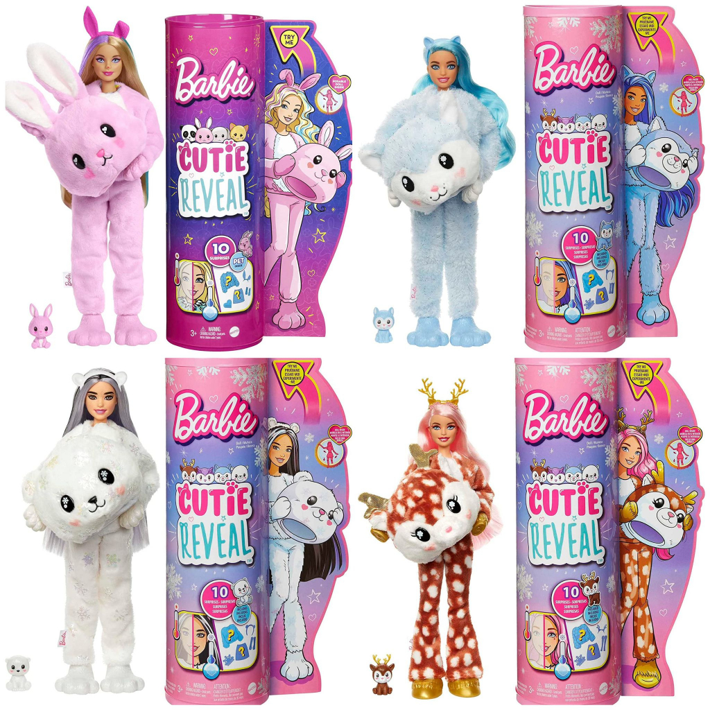 (READY STOCK) Barbie Cutie Reveal Dolls with Animal Plush Costume & 10 ...