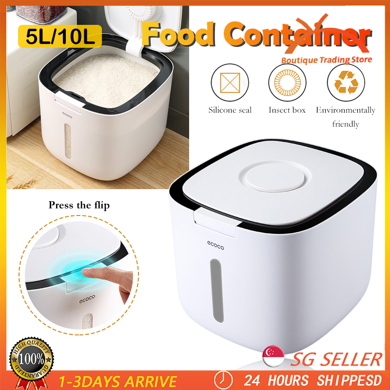 ECOCO 10KG Kitchen Nano Rice Container Bucket Anti-Bug Sealed Rice ...