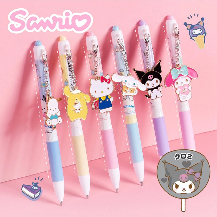 Cute Sanrio Metal Pendant Neutral Pen cinnamoroll neutral pen Hello Kitty signature pen Melody