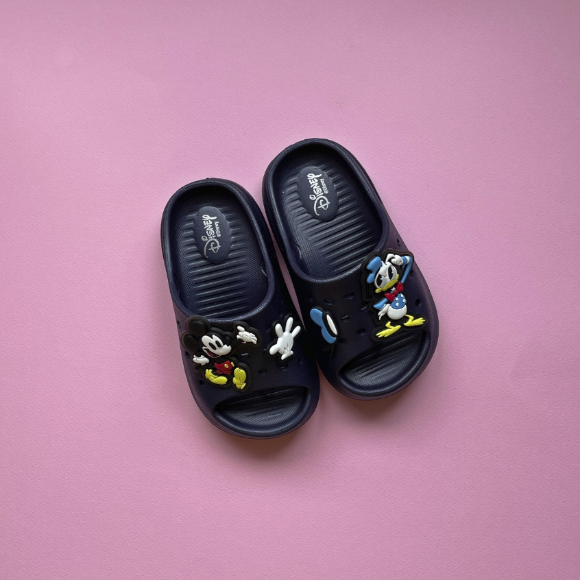 Disney Mickey Mouse & Donald Duck Black Slip-On Clogs Children's Kids ...