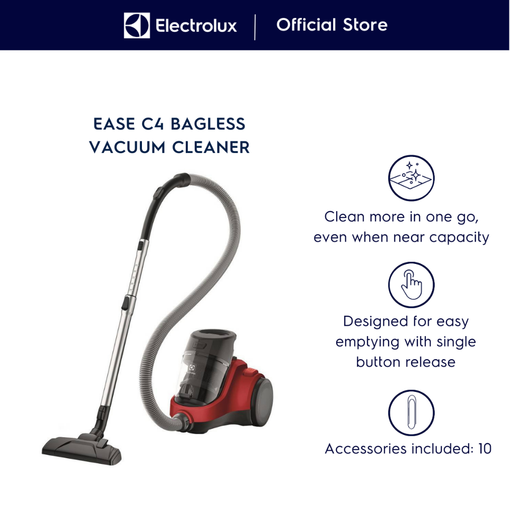 Electrolux EC416CR Ease C4 Bagless Vacuum Cleaner with 2 Years