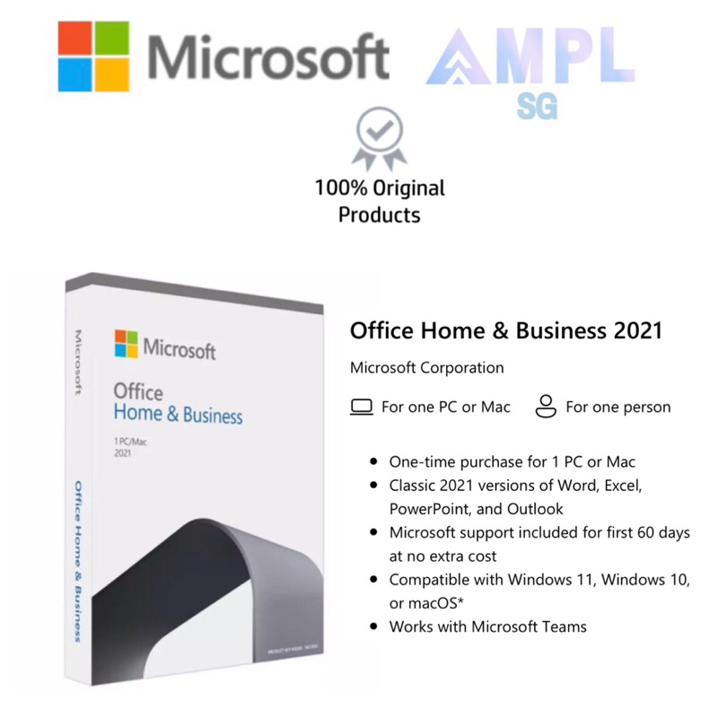 Genuine Microsoft Office 2021 Home & Business T5D-03509 It includes ...