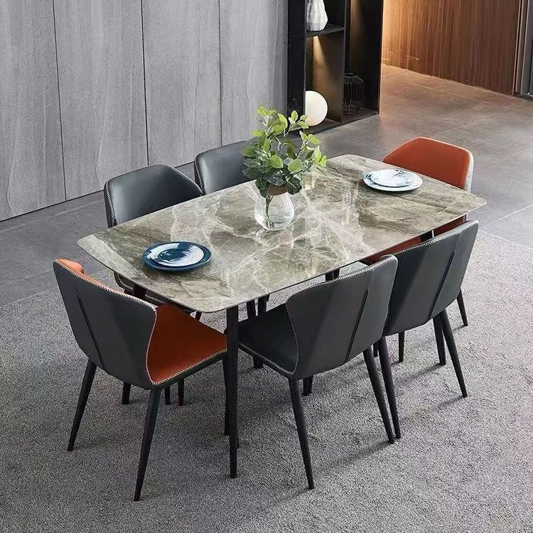 BASIC HOUSE Rock Plate Dining Table Modern Simple Rectangular Dining