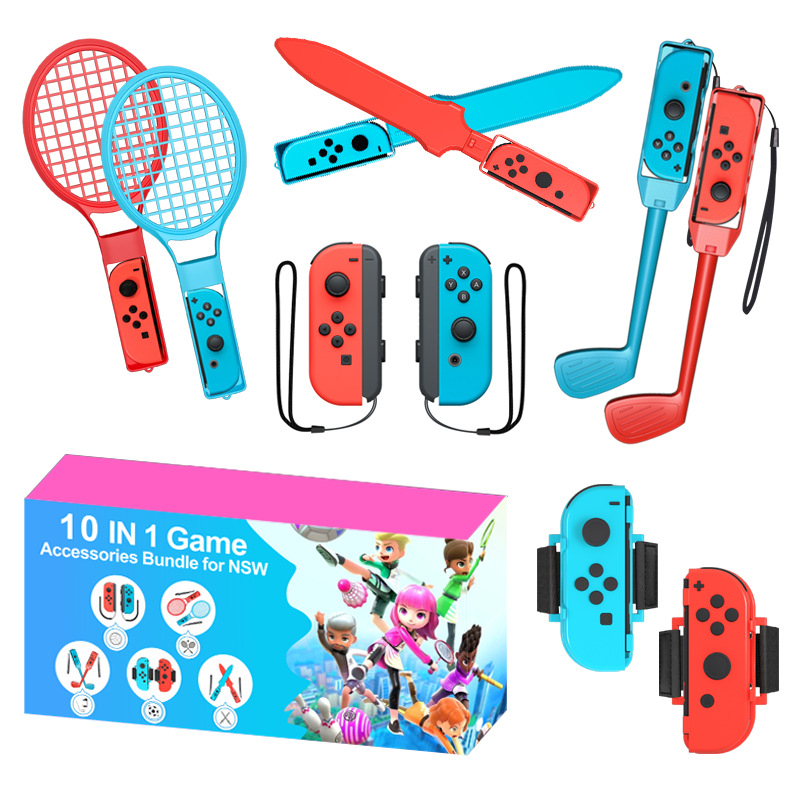 10 In 1 Nintendo Switch Sports Accessories Bundle Set(Joycon Wristband