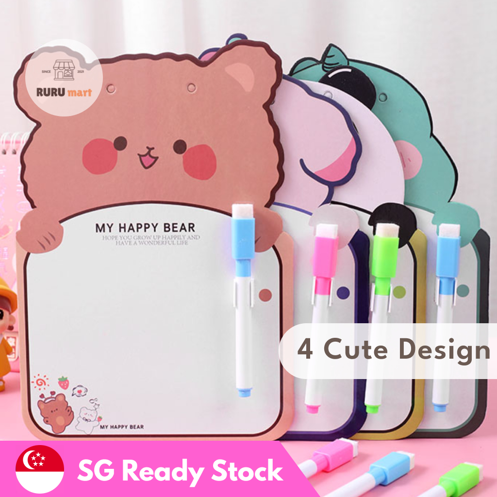 RURUMART | Cartoon Mini Whiteboard Set/Kids/Ready Stock/Erasable/School ...