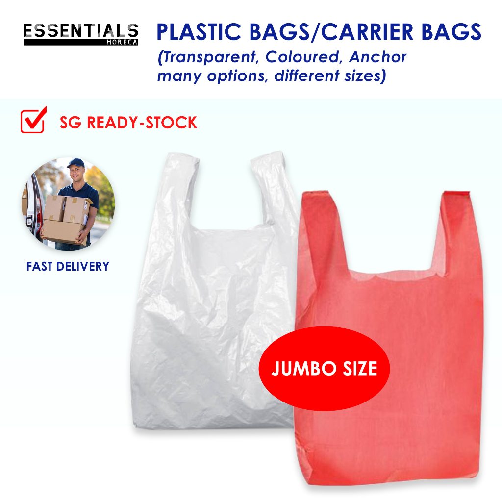 [SG READY STOCK] Plastic Bags/Carrier Bags/Singlet Bags [JUMBO/XXL SIZE
