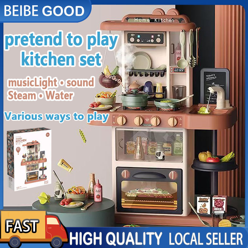 Children Pretend Play Kitchen Toy Cooking toy With Mist Cooking Market Kitchen Beauty Toy Children Gift PlaySet