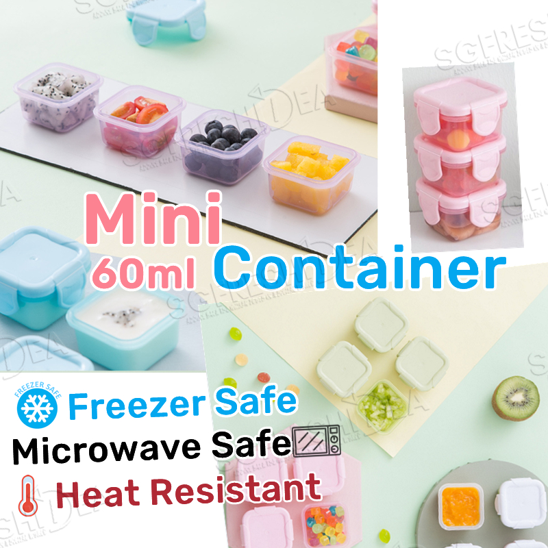Small Mini Food Container Airtight Storage Box Condiments Spice Containers Freezer Microwave