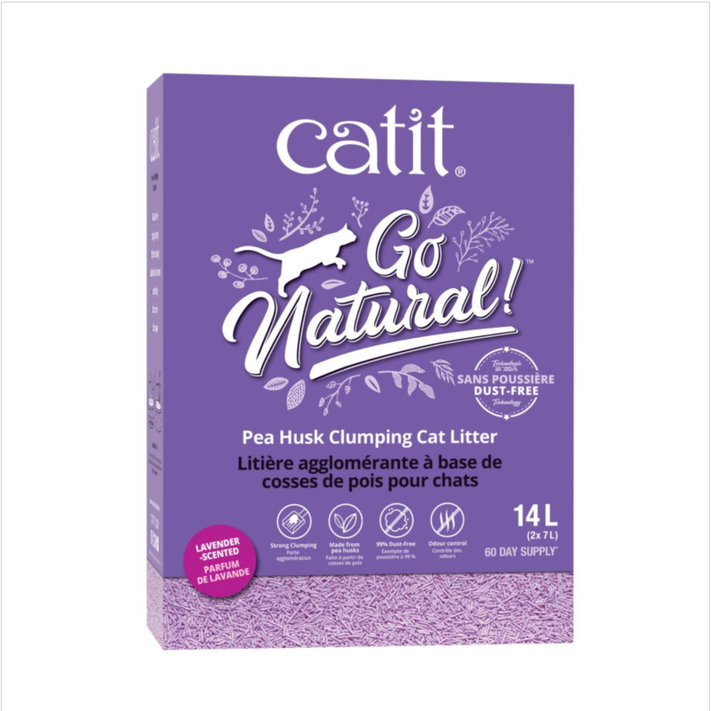 Catit Go Natural Pea Husk Clumping Cat Litter Lavender Scented 14L