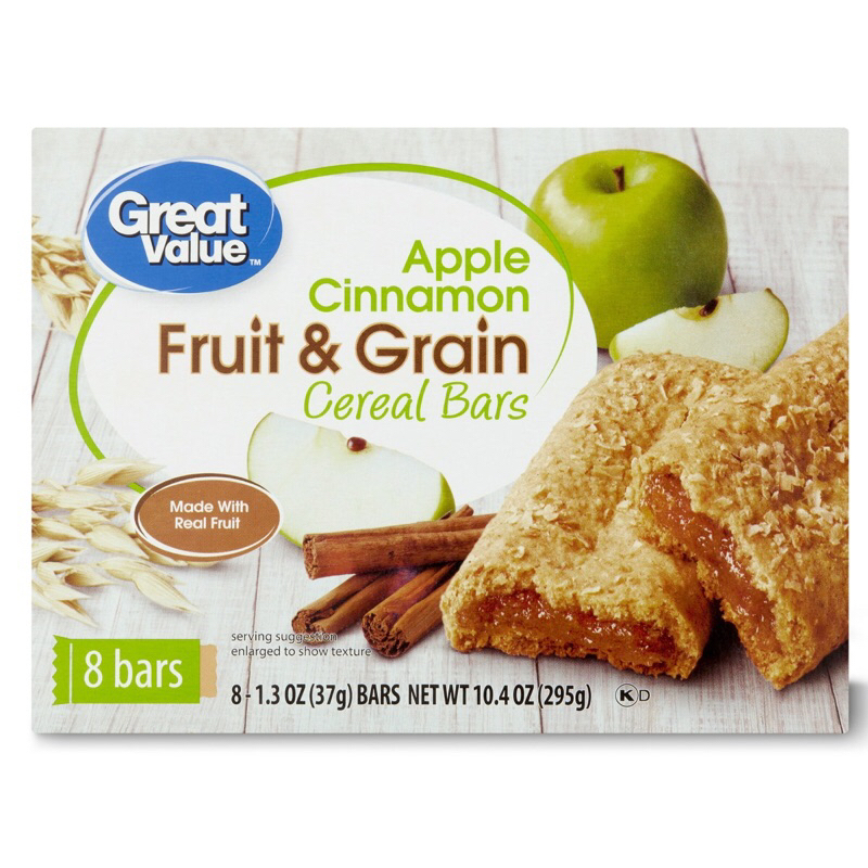 Great Value Fruit & Grain Cereal Bars, Mixed Berry, 10.4 oz, 8 Count ...