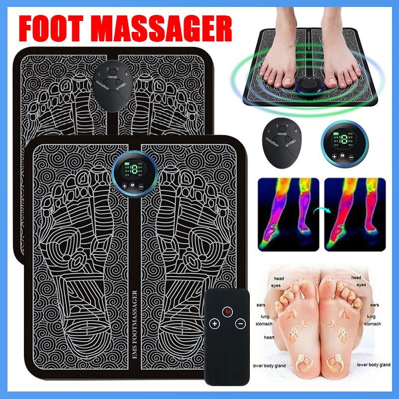Ems Foot Massager Mat Electric Tens Acupuncture Feet Cushion Blood ...