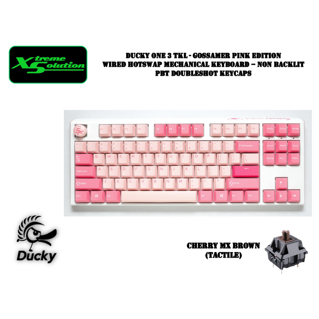 Ducky One 3 Tenkeyless Gossamer Pink Edition - Wired Hotswappable