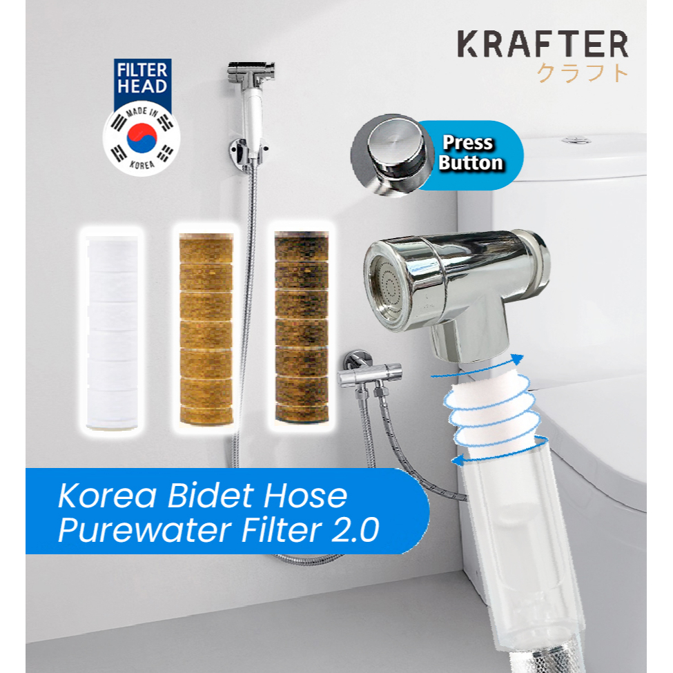 😍(SG Stock) Krafter Korea Purewater Filter Handheld Bidet Spray l