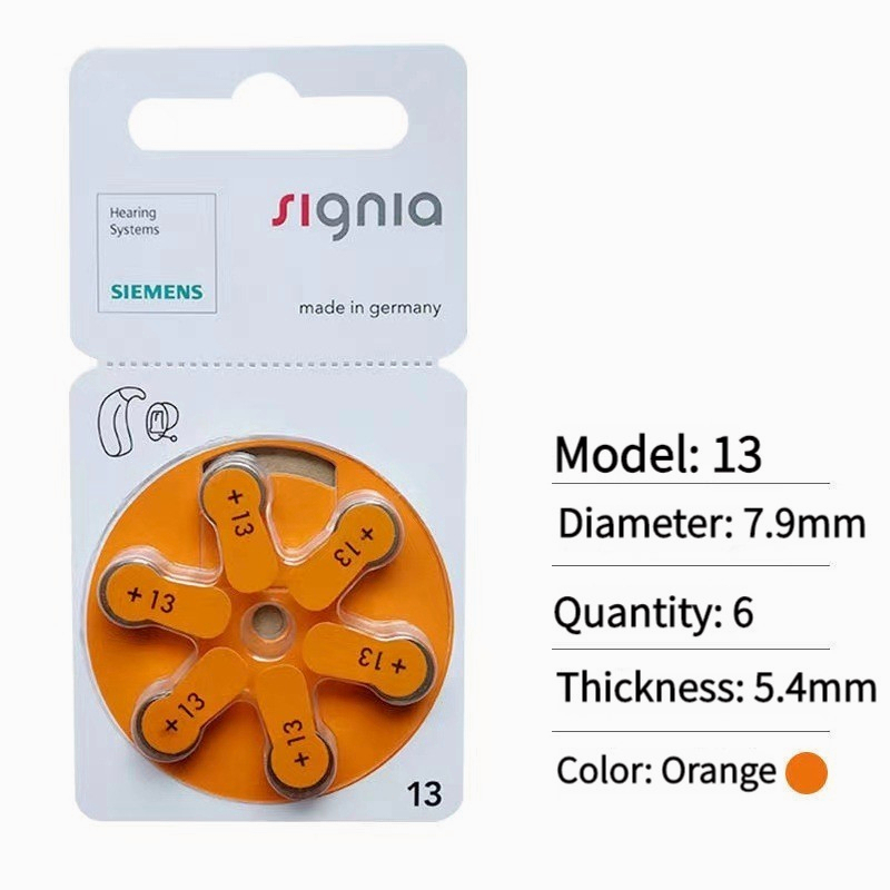 Siemens hearing aid battery zinc air button cell 10 battery 13 battery