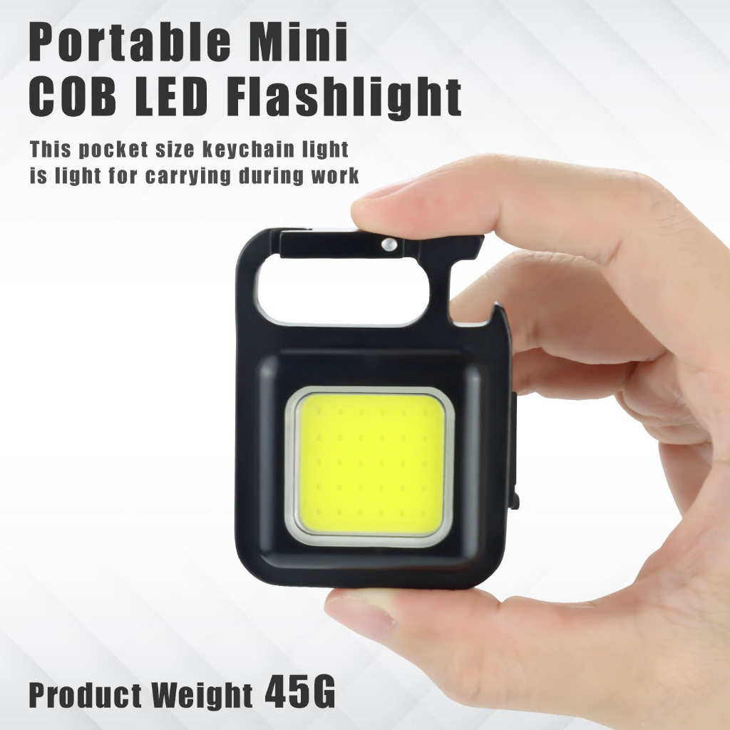 SG Stocks Mini LED Work Light Keychain Portable USB Rechargable Multifunction Aluminum alloy Shopee Singapore