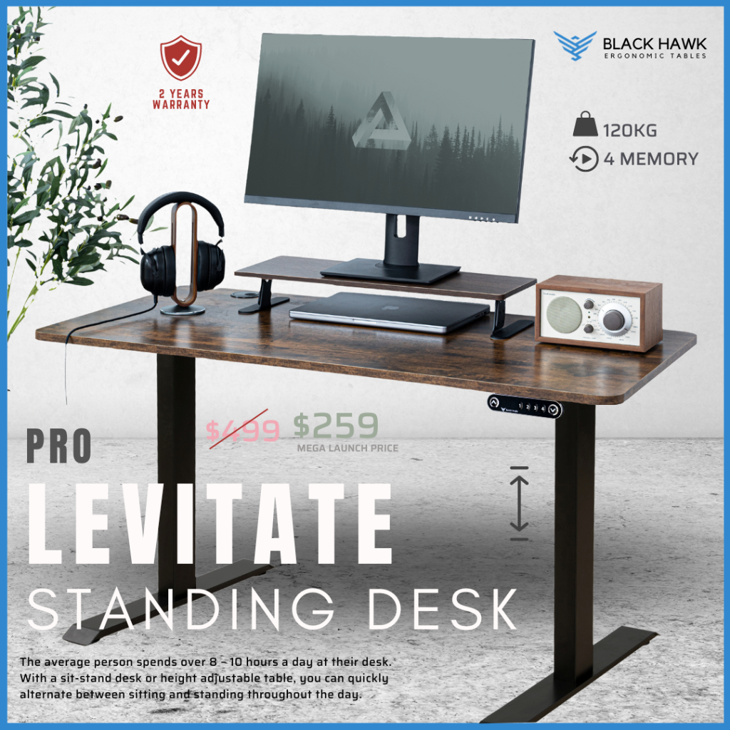 ? (?? ?????) Black Hawk Ergonomic Standing Desk / Standing Table / Electric Desk / Height Adjustable Table