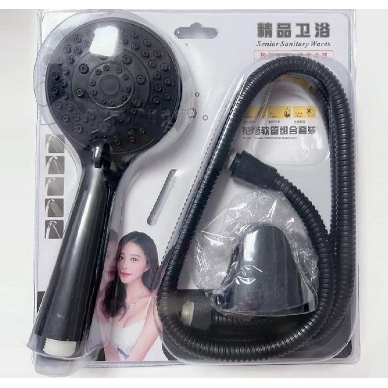 SG Ready Stock High Pressure 5 Mode Black Shower Head Handheld Water ...