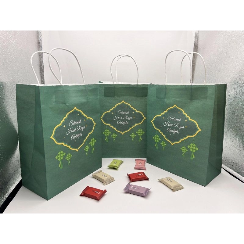 SG Stock l Raya Paper Gift Bag l Raya Kraft Paper Gift Bag Shopee
