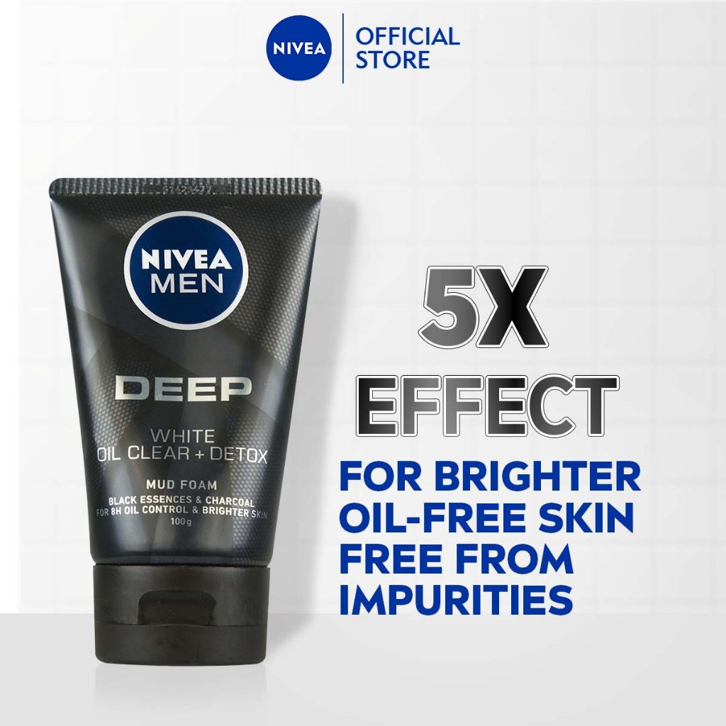 NIVEA MEN Deep Bright Oil Clear Mud Foam 100g / Face Cleansing / Face ...