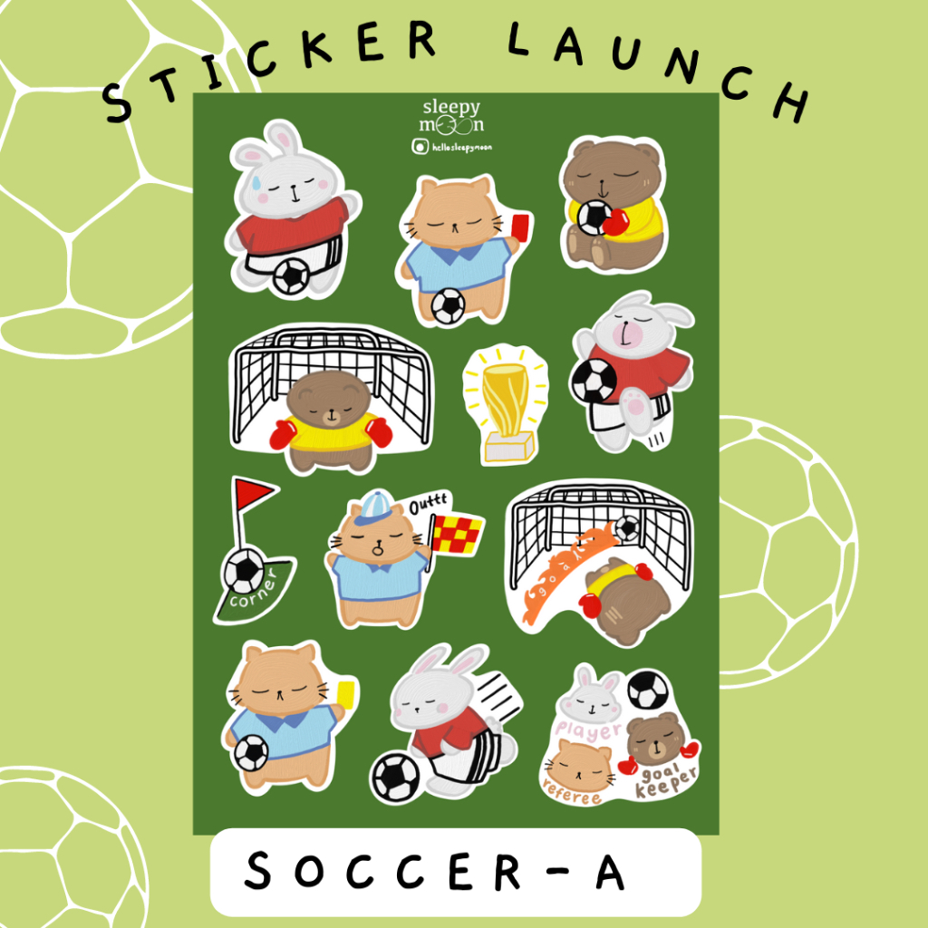 Soccer-A Sticker Sheet |aesthetic cute kawaii bullet journal scrapbook ...