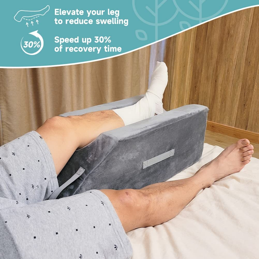 Leg Elevation Wedge Support Pillow with Handles After Surgery, Injury