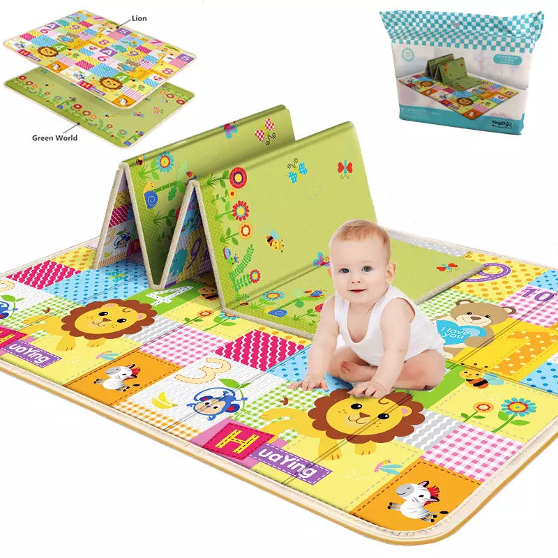 Waterproof Foldable Baby Play Mat 180x100x1cm/Crawling Mat Doublesided