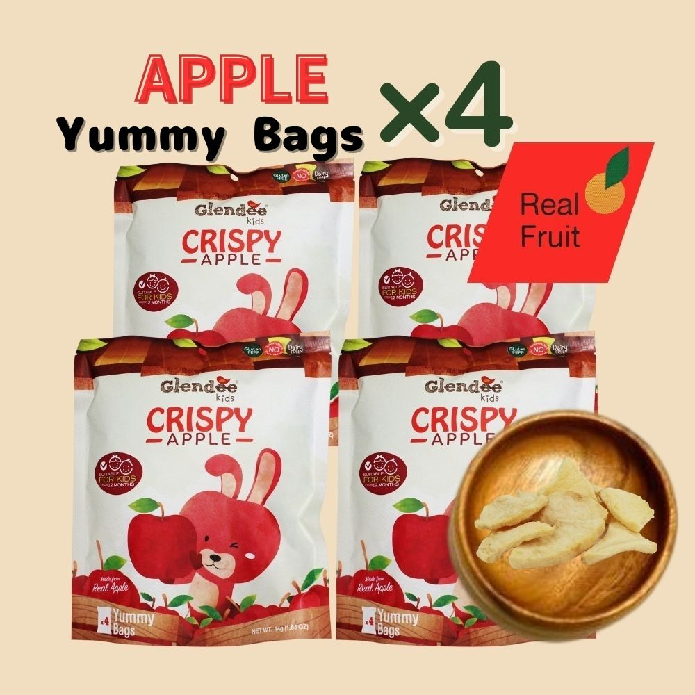 Glendee Kids Crispy Apple Yummy Bags 4P x 44G Freeze Dried Real