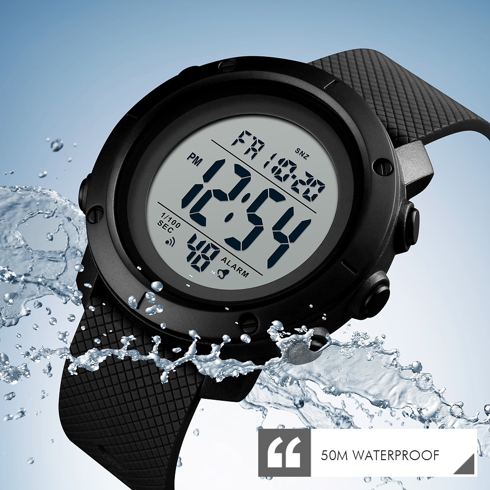 SKMEI Men Sports Watch Waterproof Digital Watches Countdown Alarm