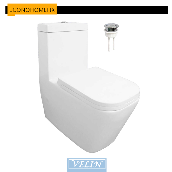 [ VELIN ] 3393 1Piece Toilet Bowl Available in STrap/PTrap RoughIn