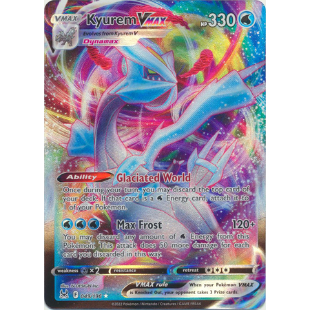 Pokemon TCG Card Kyurem VMax SS Lost Origin 049/196 Ultra Rare Full Art ...