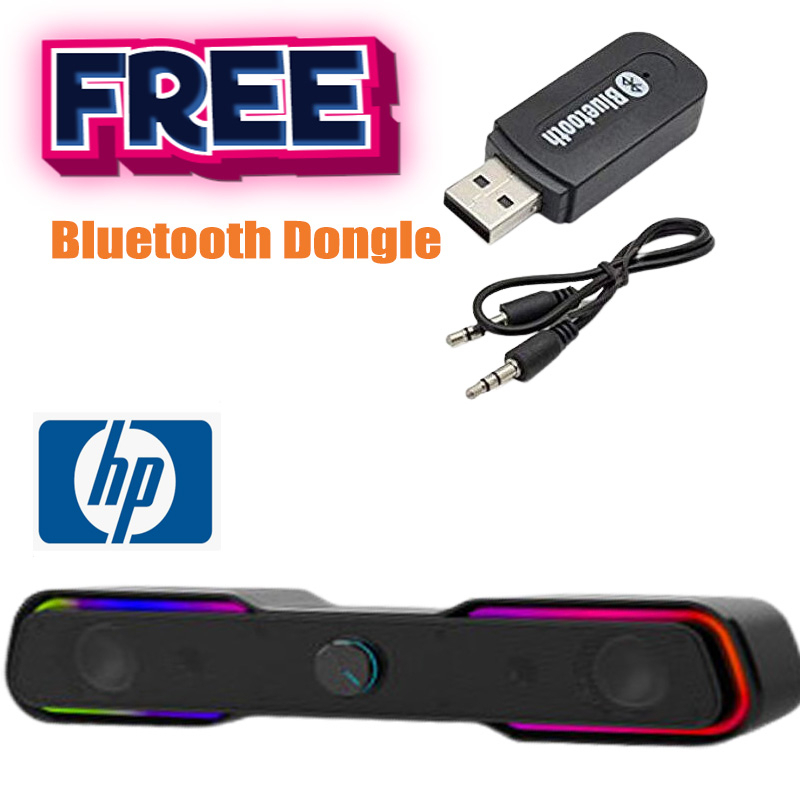 Free Bluetooth Dongle HP USB speaker Sound Bar Multimedia Speakers
